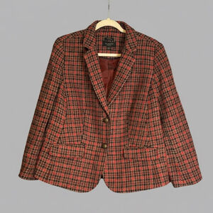 Talbots Aberdeen Wool Blend Plaid Blazer W 14WP Petite Plus Two-Button Jacket